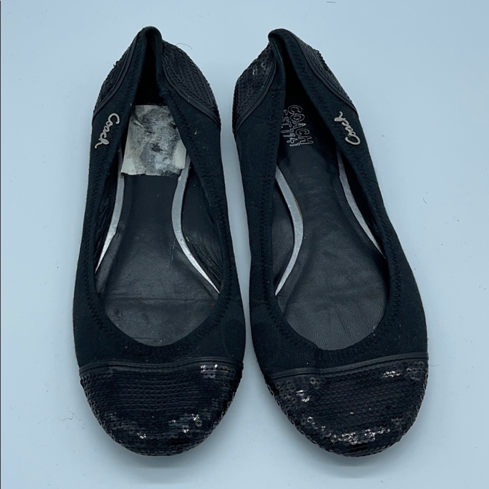Coach Fabric and Sequin Ballet Flats Authentic